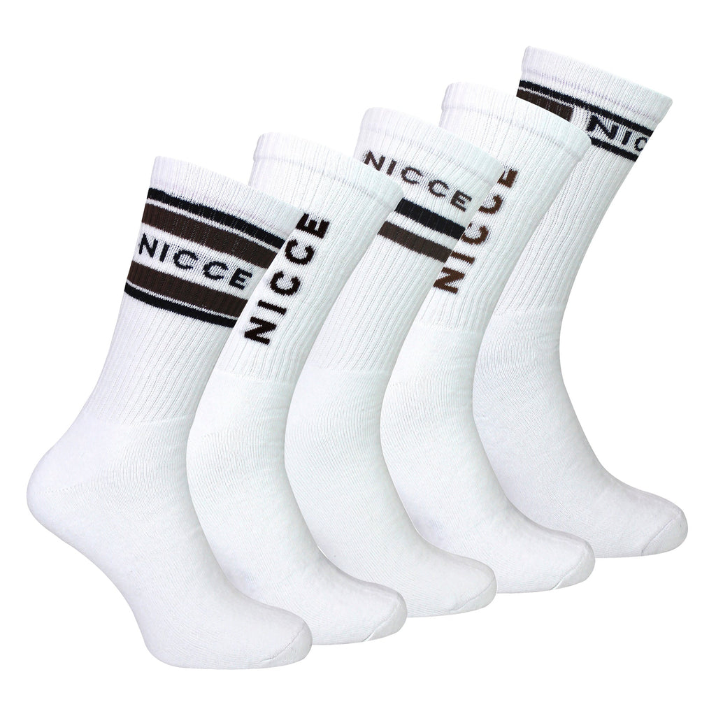 5 Pack Mens Crew Socks - Soft Breathable Cotton Everyday Socks