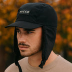 Mens Knitted Trapper Hat - Warm Winter Fleece Lined Hat