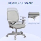 Vinsetto Office Chair, Breathable Mesh Swivel Desk Chair with Adjustable Height and  360° Swivel Security Wheels for Home Office, Study, Grey