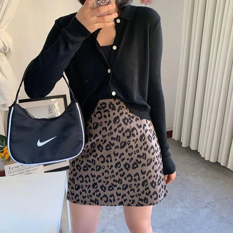 Leopard Print Mini Skirt  – Built-In Shorts