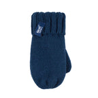 Kids Boys Winter Knitted Thermal Fleece Lined Cuffed Beanie Hat & Mittens Set