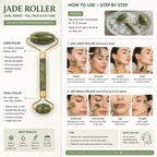 Natural Jade Roller & Gua Sha Set – Facial Massage Tools for Skin Care, Face Lifting & Depuffing