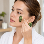Natural Jade Roller & Gua Sha Set – Facial Massage Tools for Skin Care, Face Lifting & Depuffing