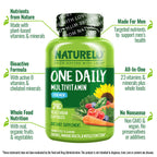 NATURELO Mens Multivitamins – One Daily Multivitamin for Men with Organic Whole Foods & High-Absorption Nutrients | Non-GMO, 240 Veggie Capsules
