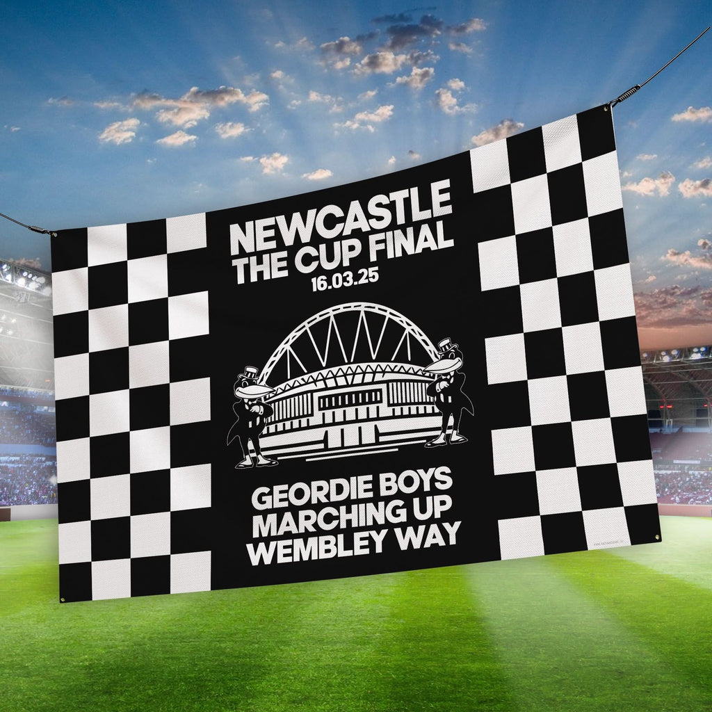 Newcastle Cup Final - Banner - Chequered - Two Sizes
