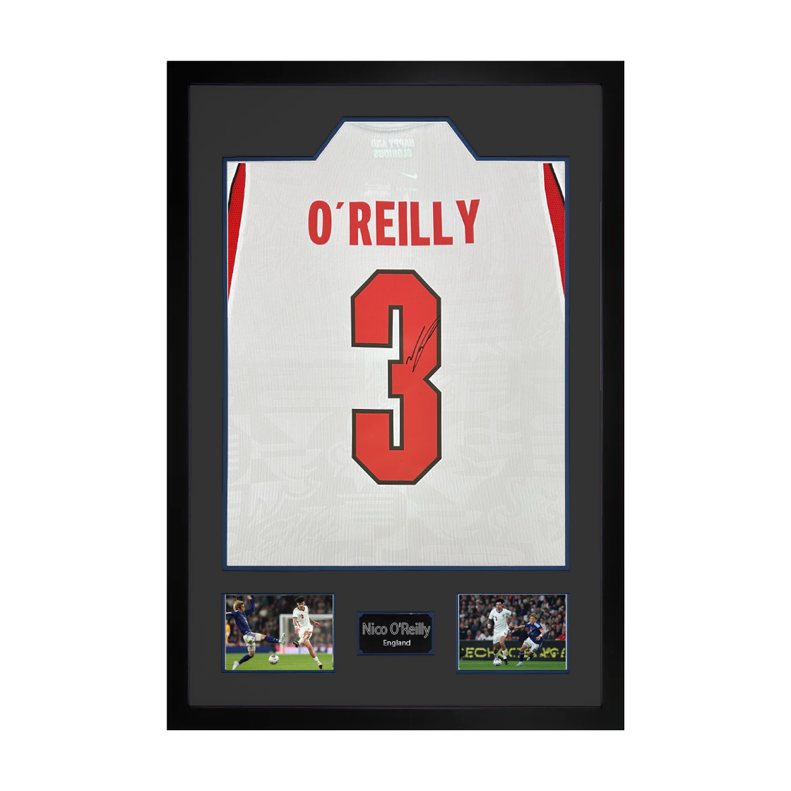 Nico O'Reilly Signed England Premium Frame