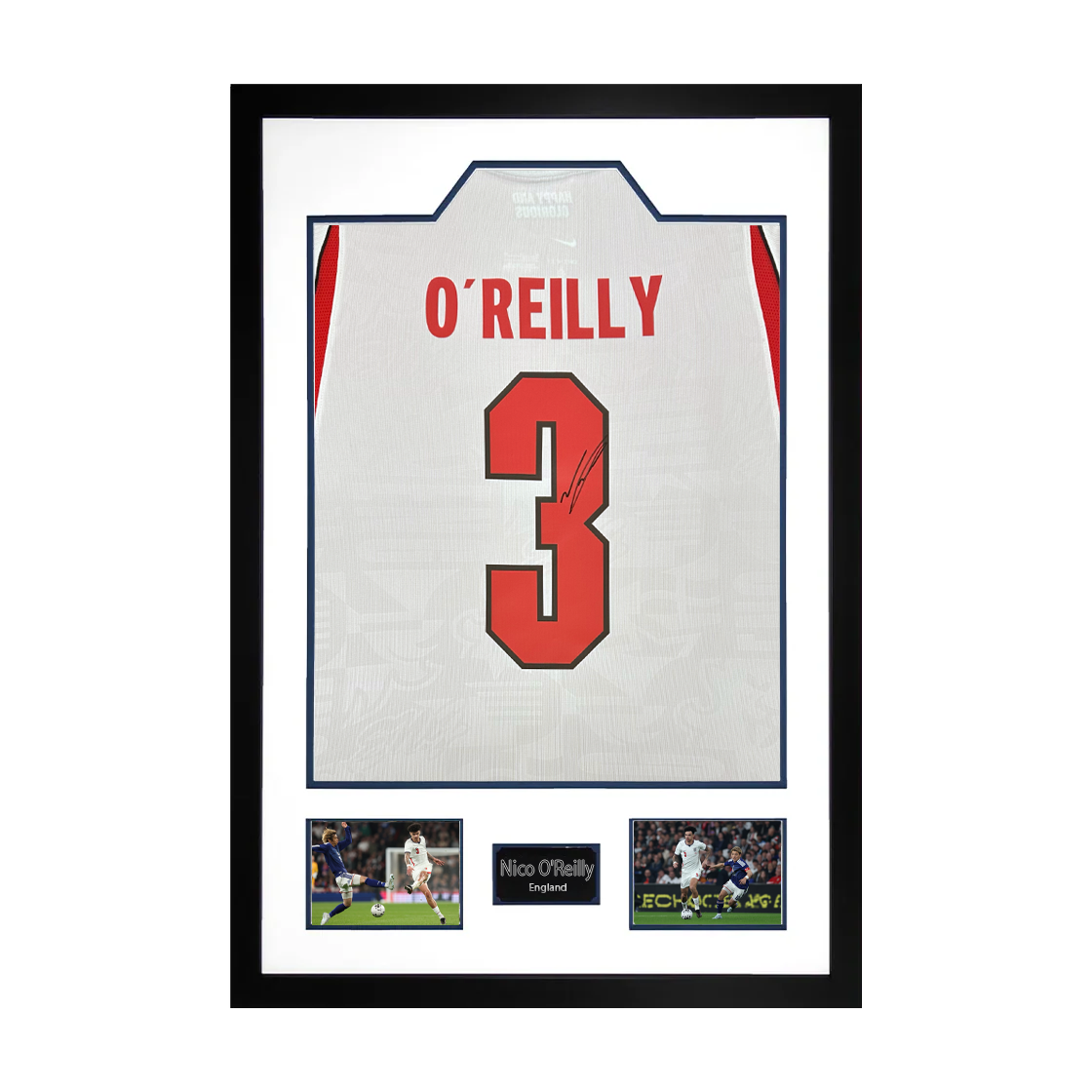 Nico O'Reilly Signed England Premium Frame