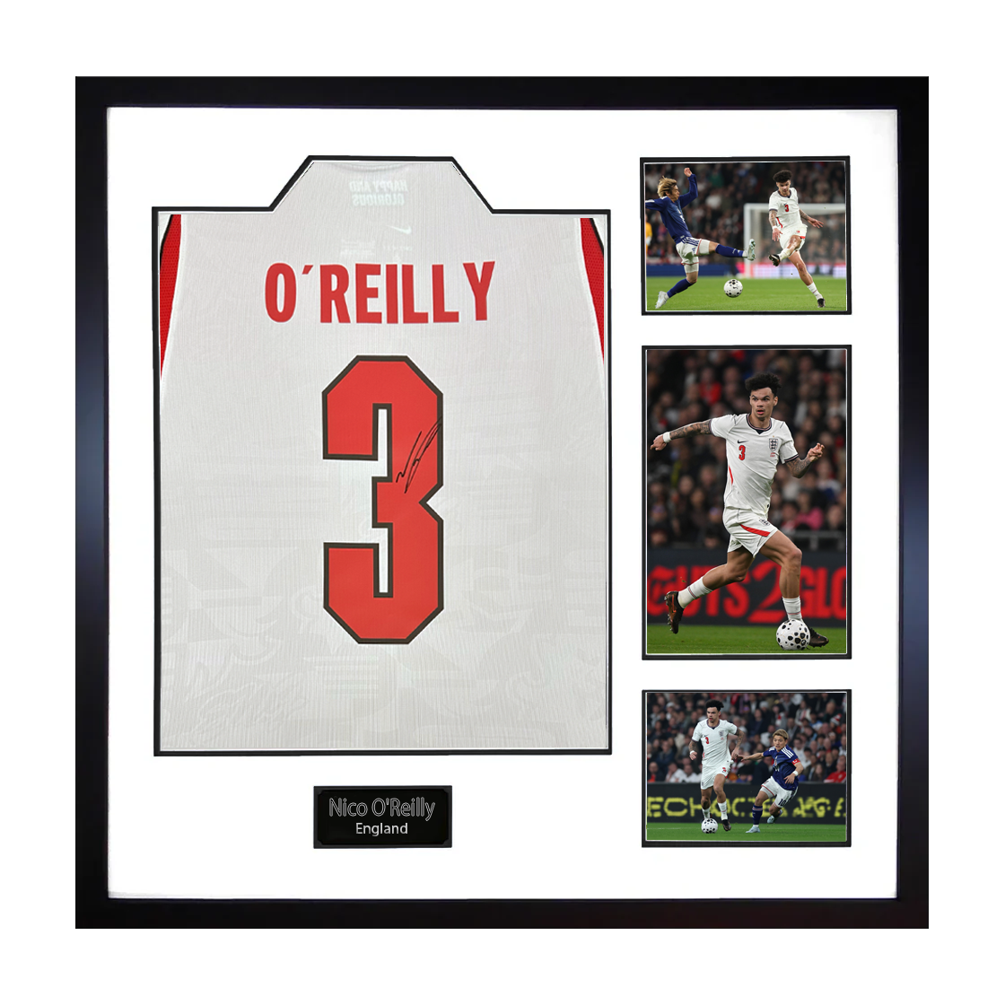 Nico O'Reilly Signed England Elite Frame