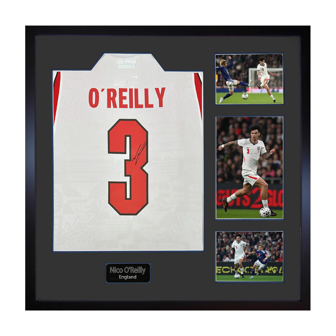 Nico O'Reilly Signed England Elite Frame