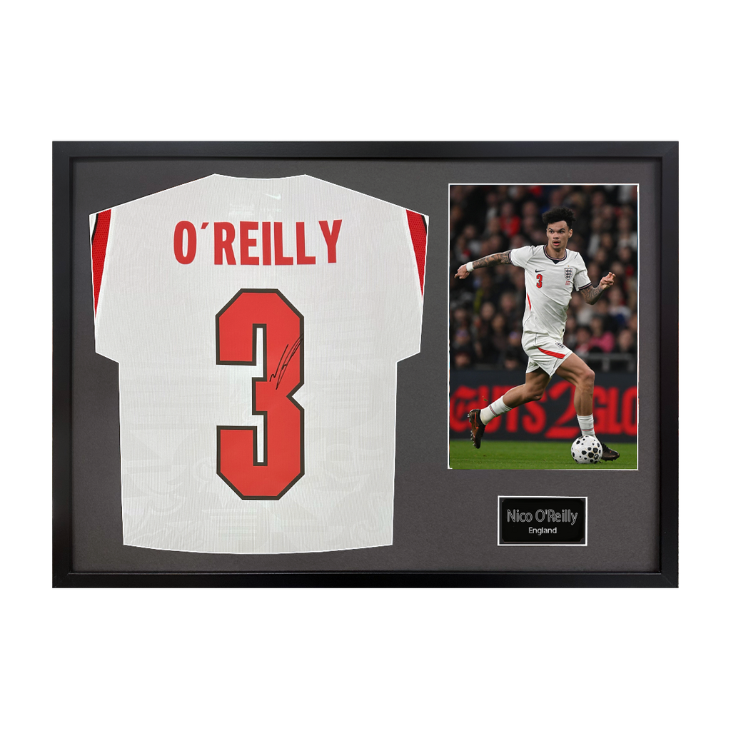 Nico O'Reilly Signed England Classic Frame
