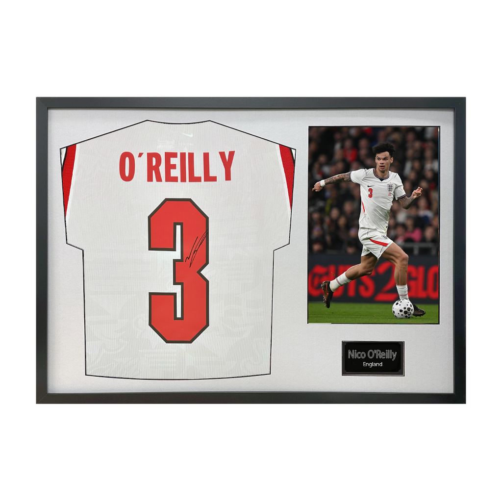 Nico O'Reilly Signed England Classic Frame
