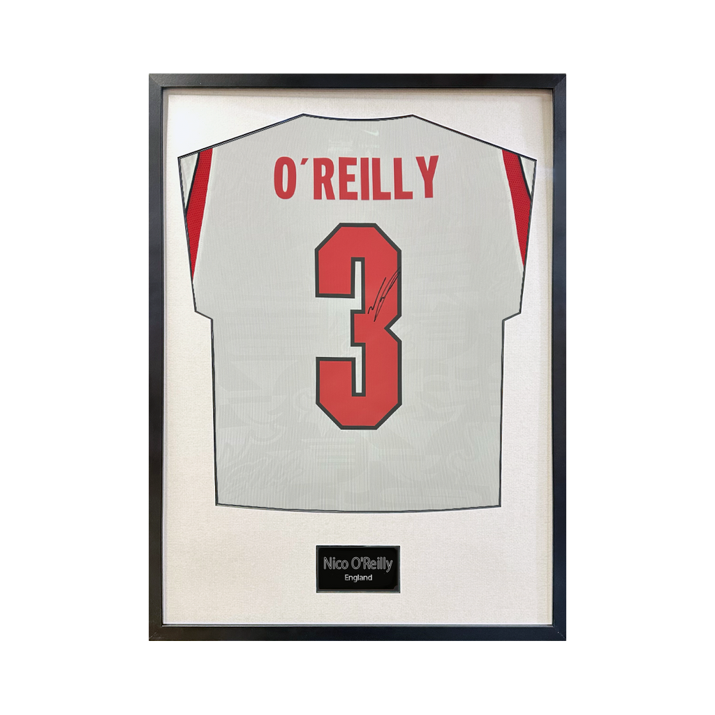 Nico O'Reilly Signed England Standard Frame