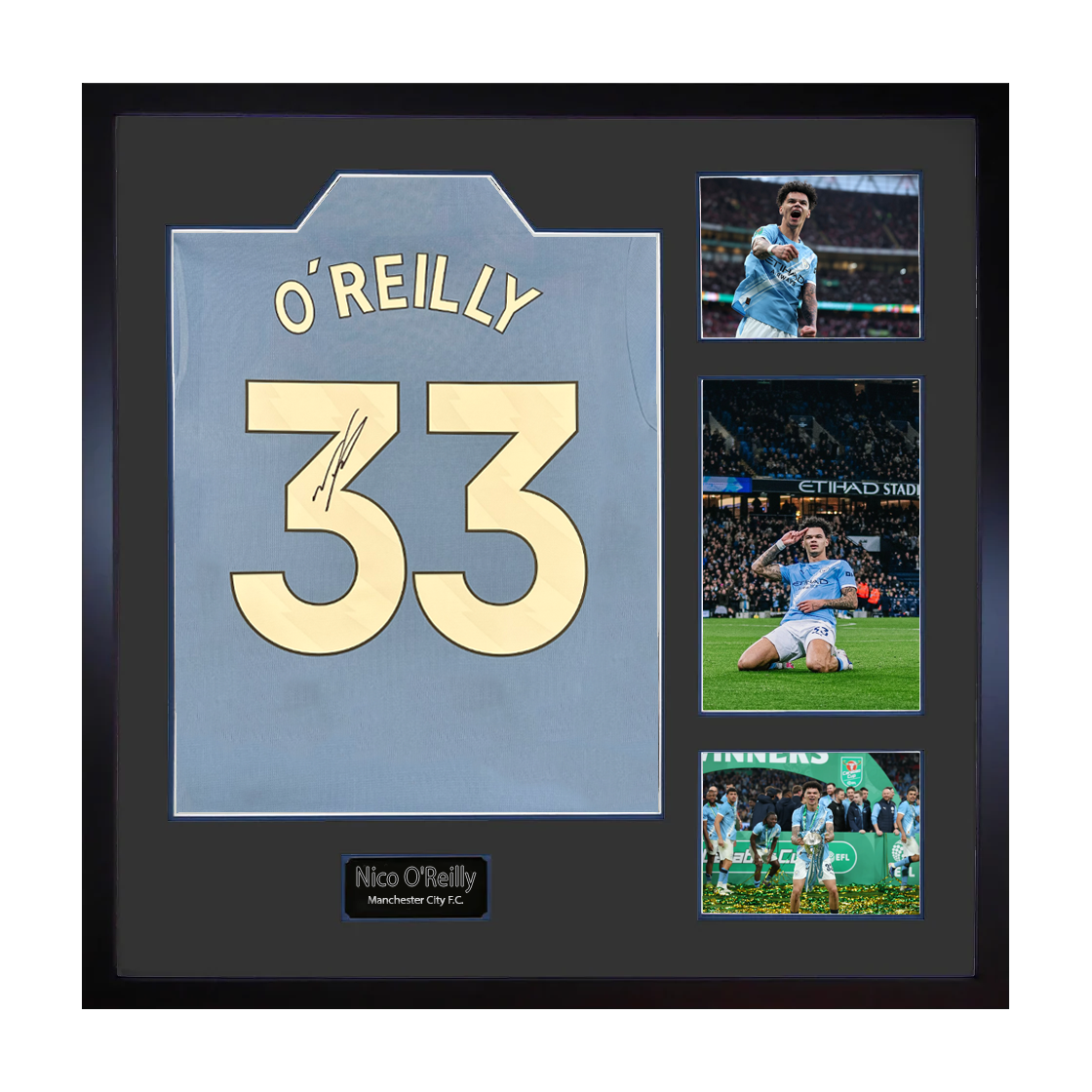 Nico O'Reilly Signed Manchester City Elite Frame