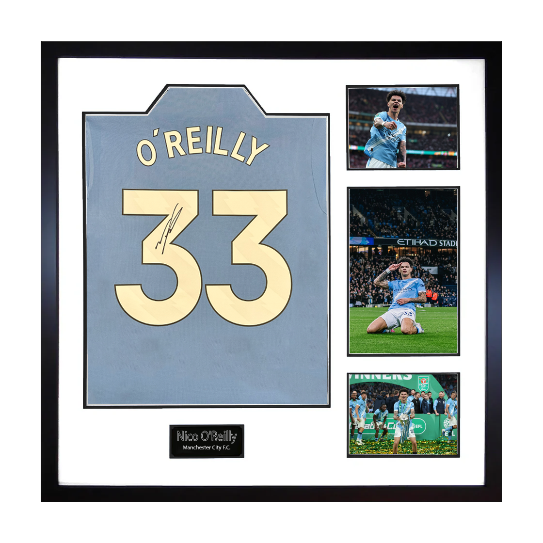 Nico O'Reilly Signed Manchester City Elite Frame