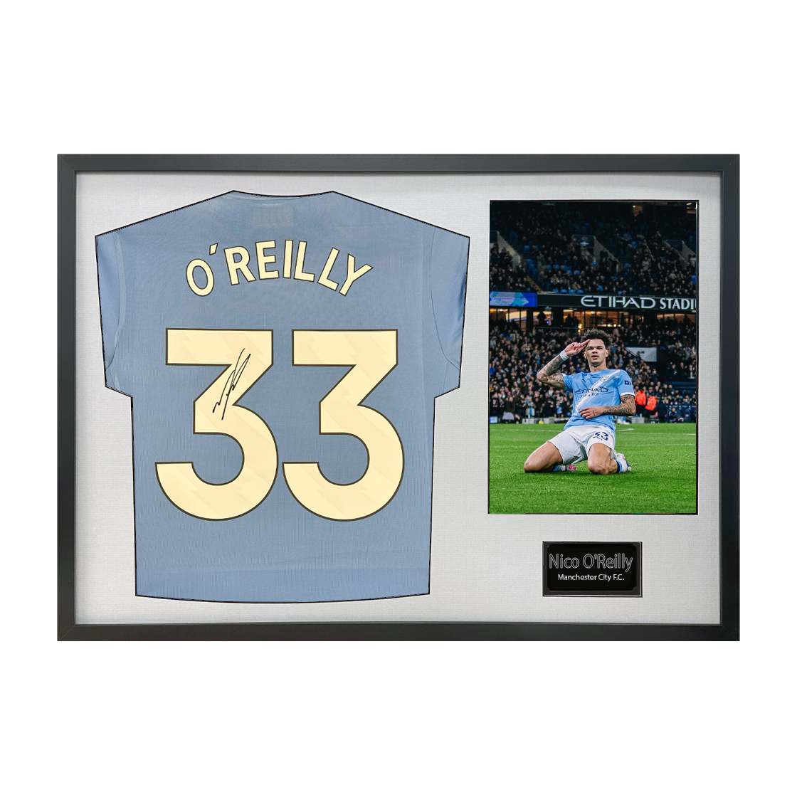 Nico O'Reilly Signed Manchester City Classic Frame