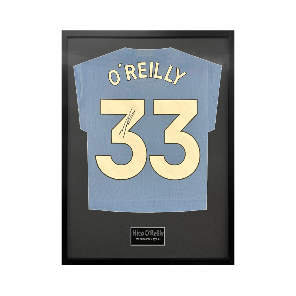 Nico O'Reilly Signed Manchester City Standard Frame