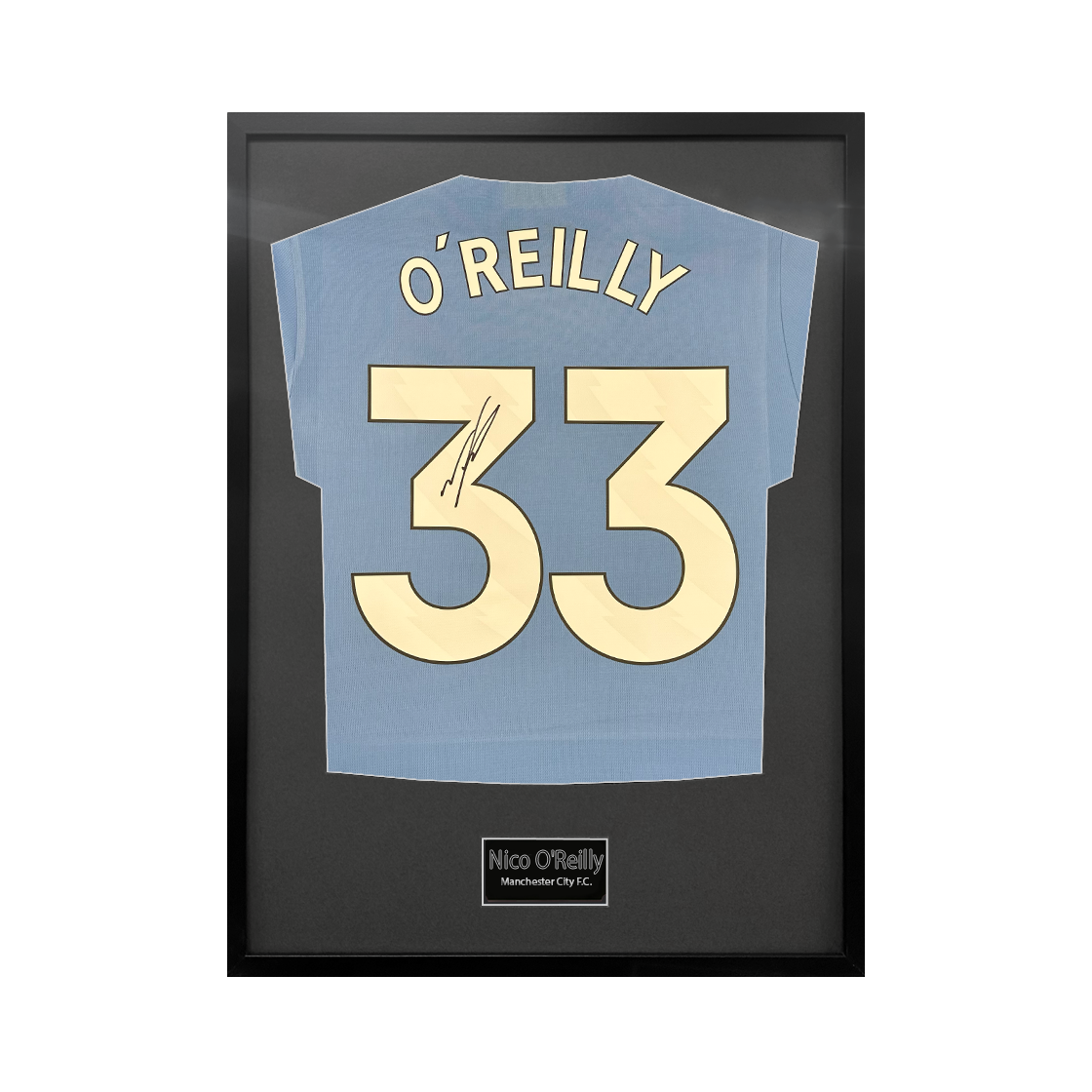 Nico O'Reilly Signed Manchester City Standard Frame