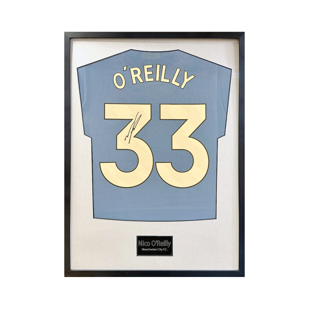 Nico O'Reilly Signed Manchester City Standard Frame