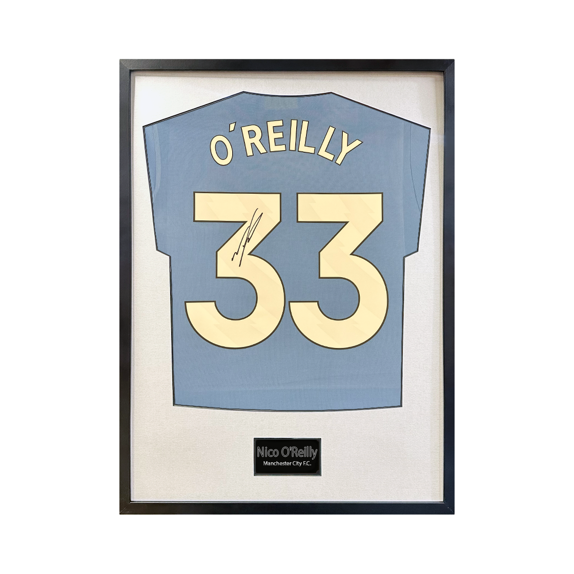 Nico O'Reilly Signed Manchester City Standard Frame