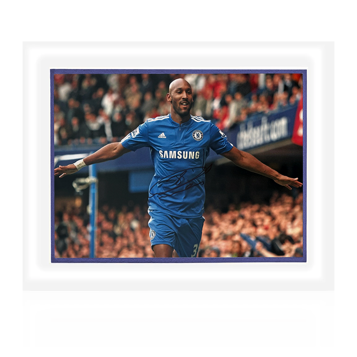 Nicolas Anelka Signed Chelsea Deluxe Mount