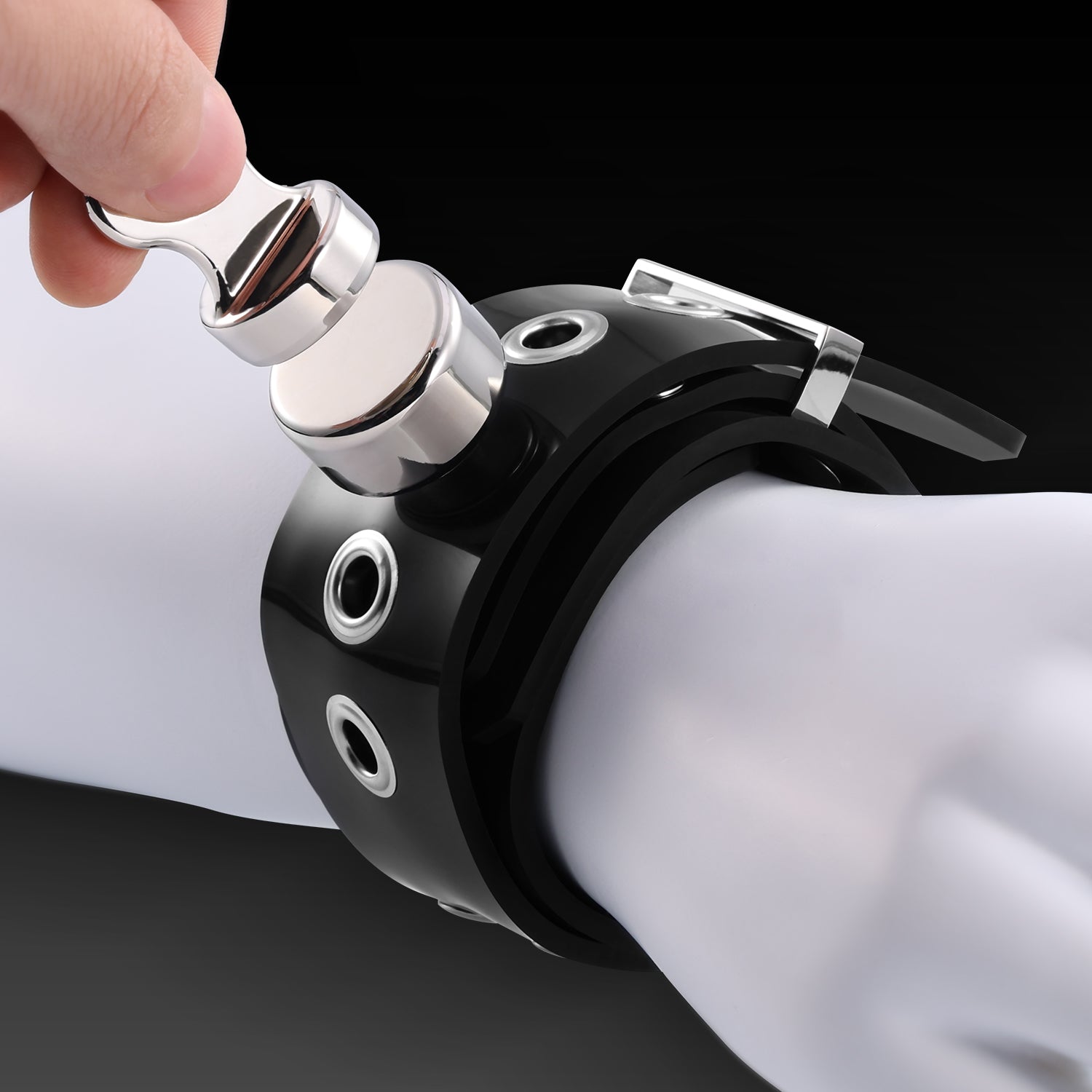 Silicone Handcuffs With Magnetic Lock