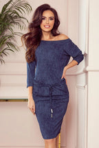 Numoco dark denim color sporty dress
