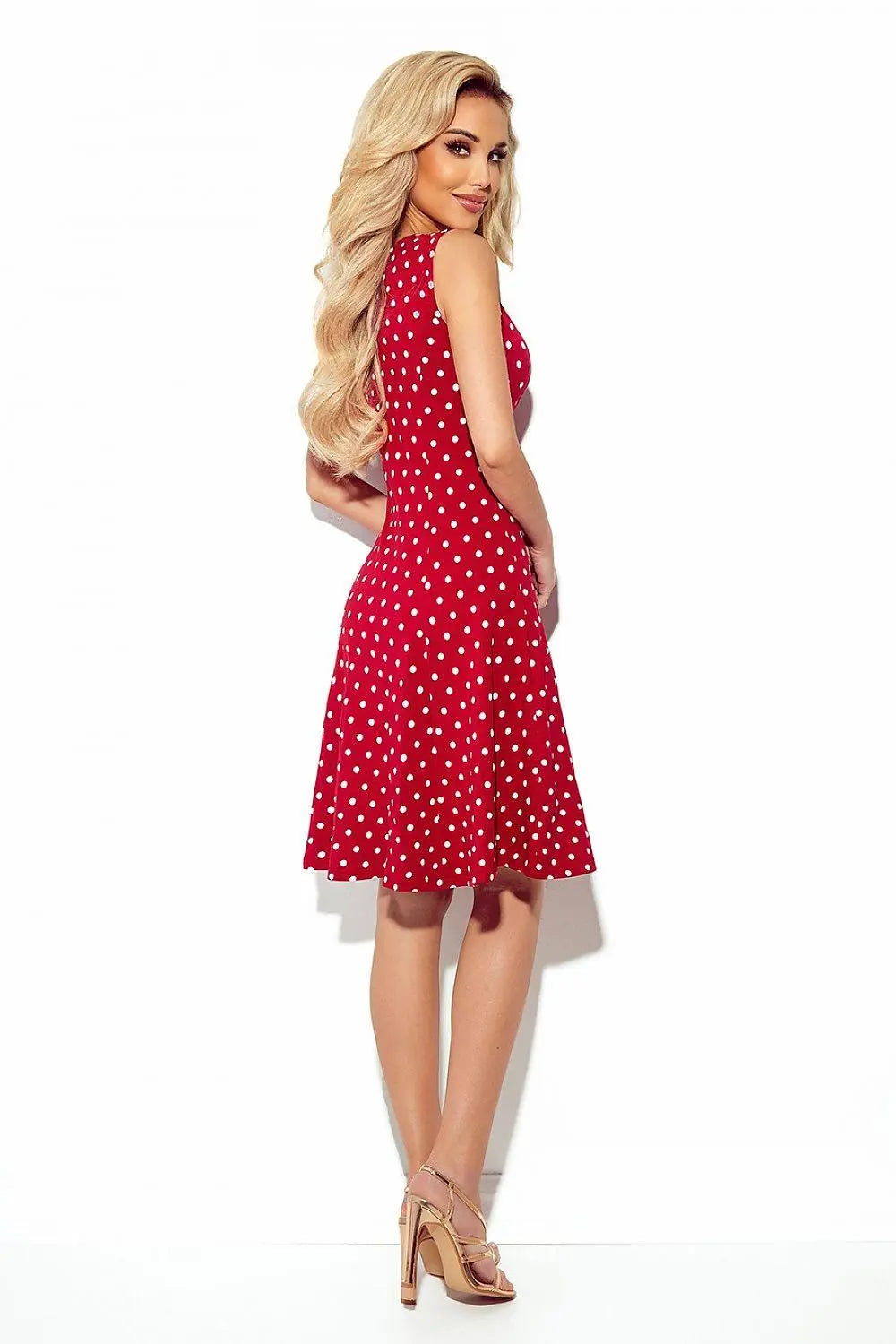 Numoco karo neckline cotton comfortable dress
