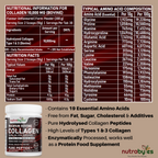 Premium Bovine Collagen Supplement Powder, 10,000 mg Pure Hydrolysed Collagen Peptides, Blended with 19 Amino Acids, Unflavoured Collagen Protein Powder Types 1 and 3, Halal & Kosher