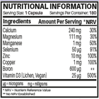 Magnesium, Calcium, Zinc & Vitamin D3 (Vegan D3) - Advanced Immunity Support, 6 Months Supply | Made in the UK