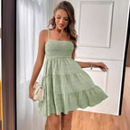 Women's Pure Color All-matching Texture Dress