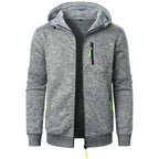 Men's Sports Fitness Casual Jacquard Hooded Jacket Knitted Cardigan