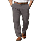 Men's Formal Linen Straight Pure Color Comfort Breathable Vacation Trousers