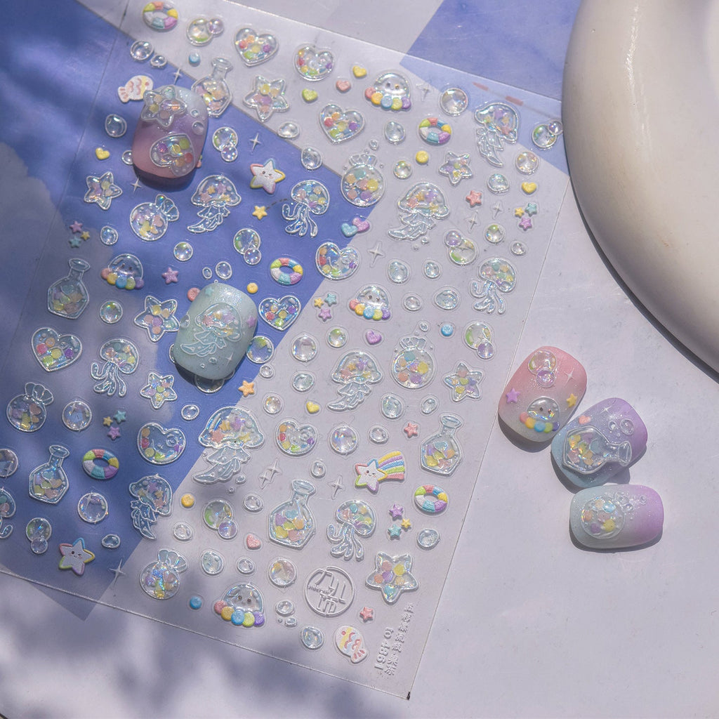 Hello Claws | Bubble Jelly Fish Nail Deco Sticker