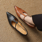 Korean Style T-buckle Strap Stiletto Heel Shoes For Four Seasons