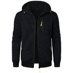 Men's Sports Fitness Casual Jacquard Hooded Jacket Knitted Cardigan