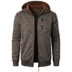 Men's Sports Fitness Casual Jacquard Hooded Jacket Knitted Cardigan