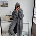 Overknee Sweater Coat Women's Loose Long-sleeved Knitted Cardigan