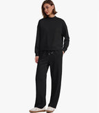 Women's Casual Suit Long-sleeved Wide-leg Pants Two-piece Set