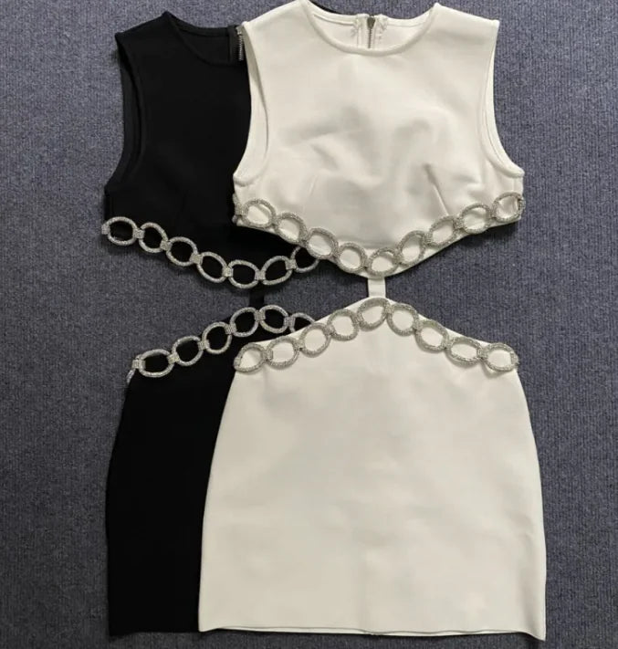 Glamour Rhinestone Bodycon Dress