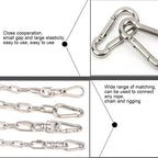 M9 Stainless Steel Carabiner Spring Hook Multi-tool Mountaineering Buckle Lock Camping Hook Rope, Inner Diameter: 8.84mm