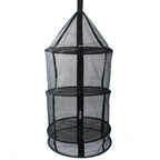 Camping Picnic Folding Tableware Vegetables Fruit Dry Net Hanging Mesh Dish Dryer Rack Shelf(Black)