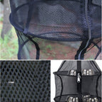 Camping Picnic Folding Tableware Vegetables Fruit Dry Net Hanging Mesh Dish Dryer Rack Shelf(Black)