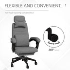 Vinsetto Linen-Look Office Chair, with 160\'c2\'b0 Reclining Back and Footrest - Grey