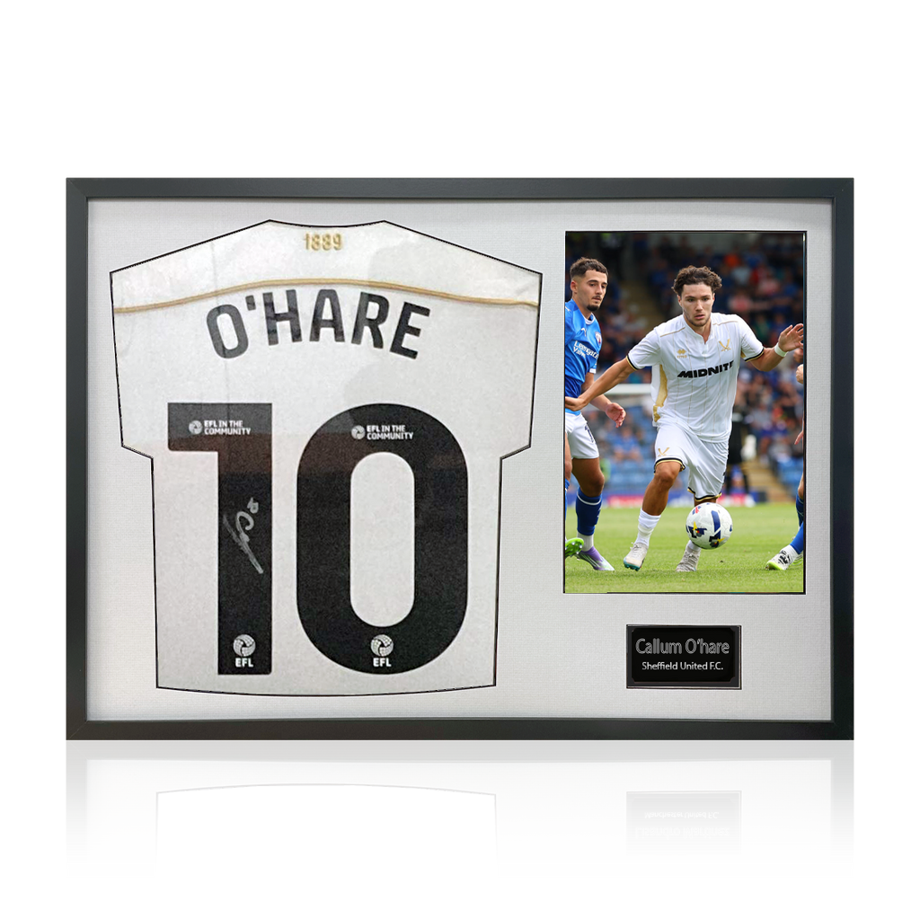 Callum O'Hare Signed Sheffield United Away Shirt Classic Frame