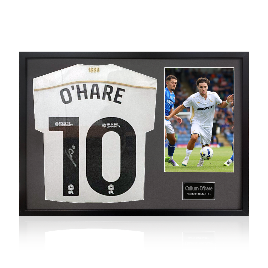Callum O'Hare Signed Sheffield United Away Shirt Classic Frame