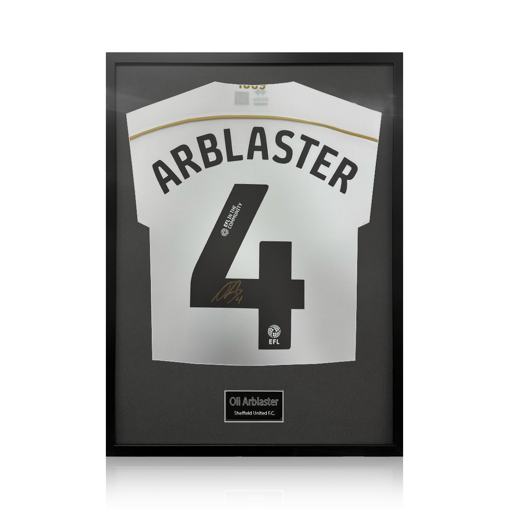 Ollie Arblaster Signed Sheffield United 25/26 Away Shirt Classic Frame