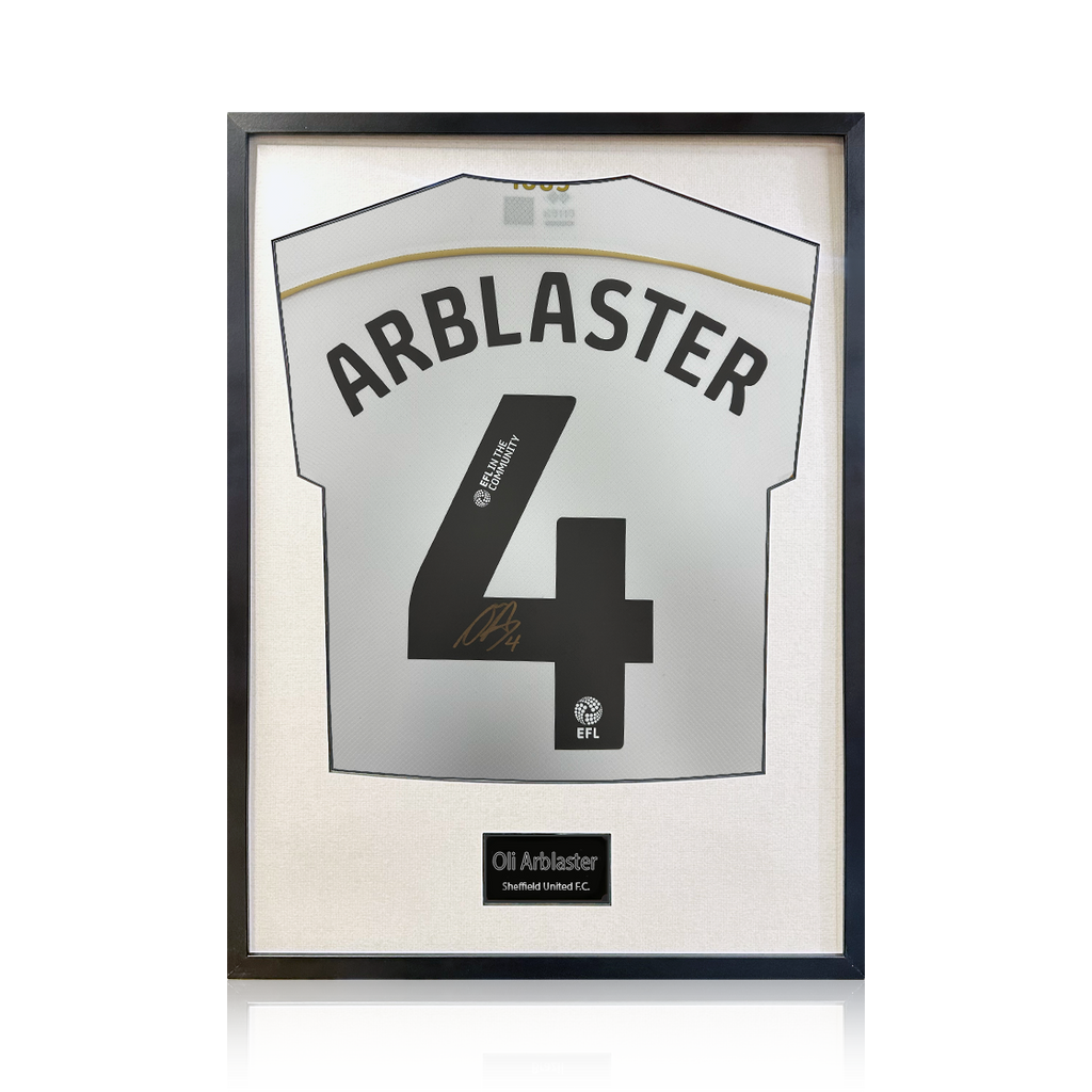 Ollie Arblaster Signed Sheffield United 25/26 Away Shirt Classic Frame