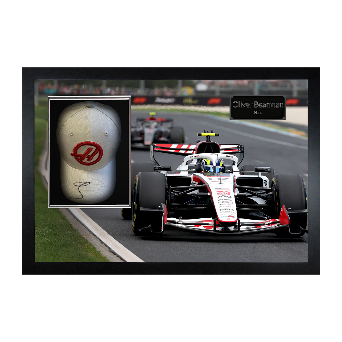 Oliver Bearman Signed Haas F1 Cap Iconic Frame (ACG Cert)
