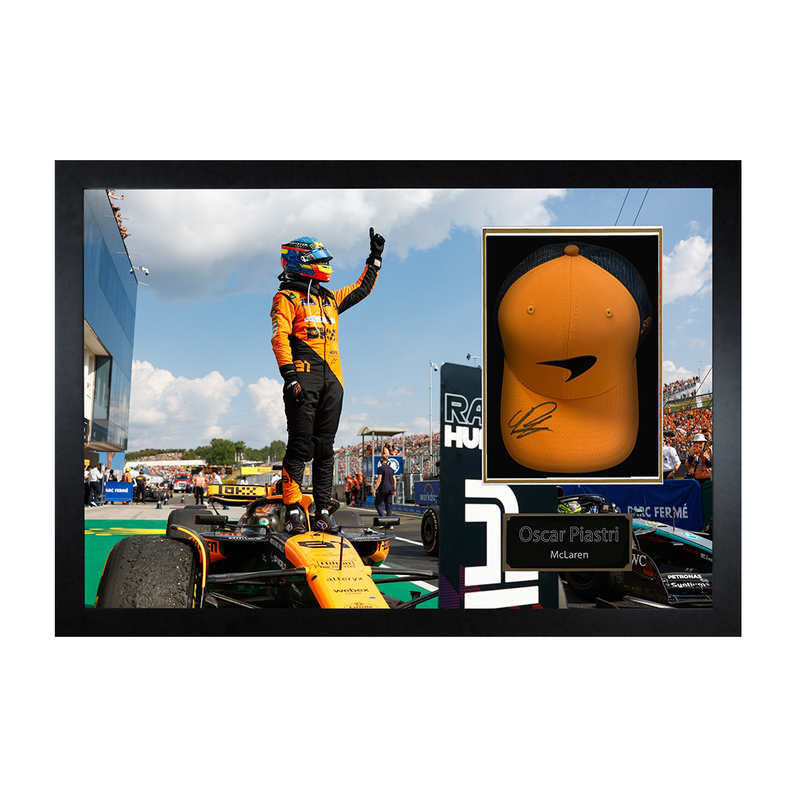 Oscar Piastri Signed McLaren F1 Cap Iconic Frame (ACG Cert)