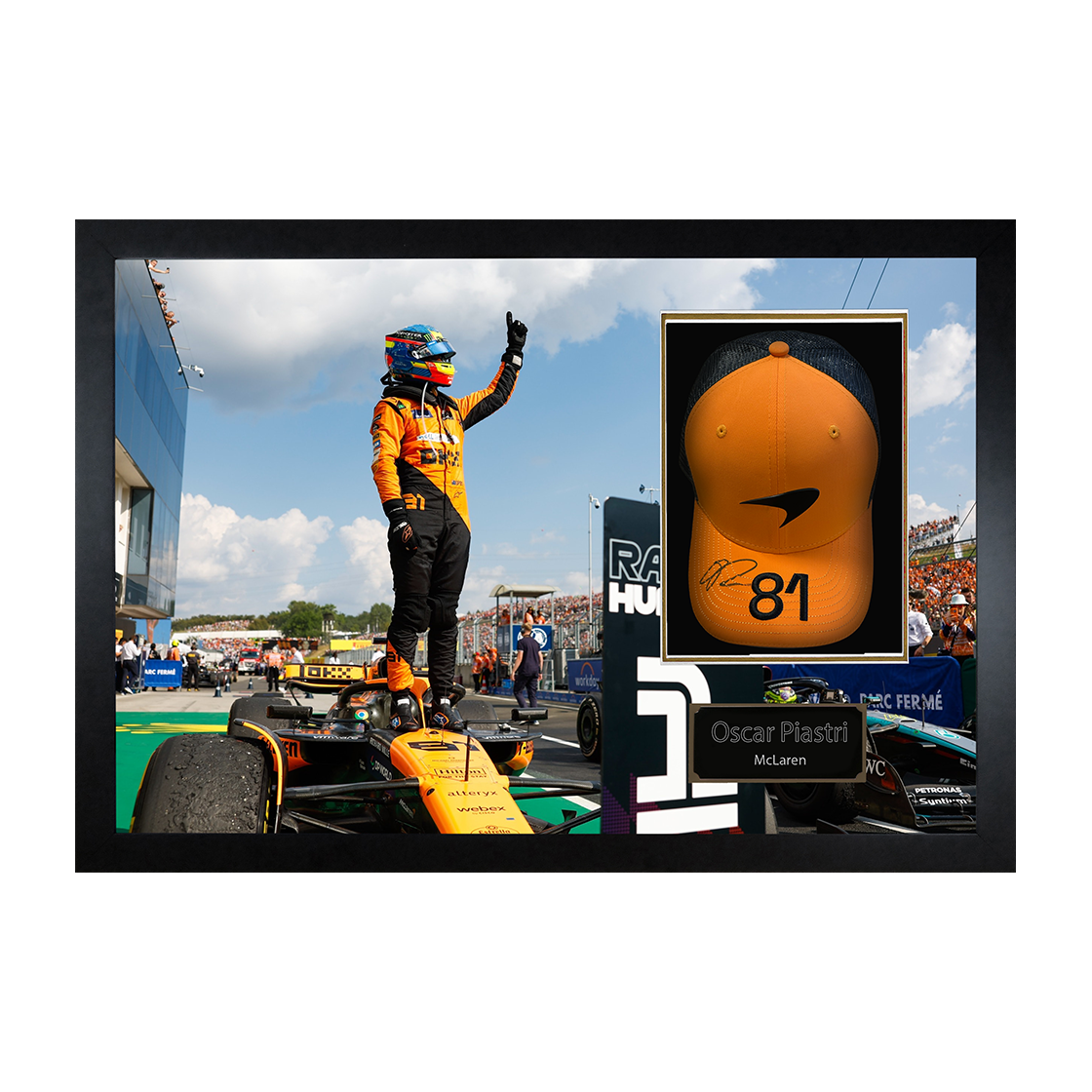 Oscar Piastri Signed McLaren F1 Cap Iconic Frame (ACG Cert)